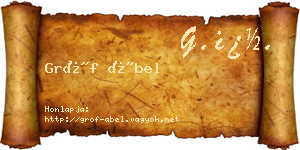 Gróf Ábel névjegykártya